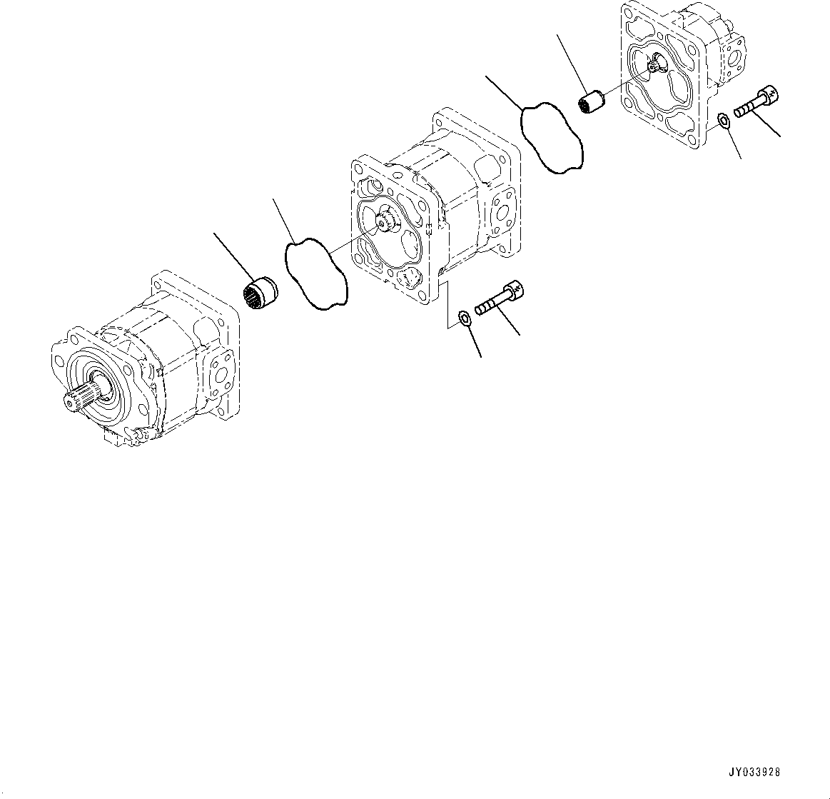 Pump Assembly, Gear (SAR 100 + 100 + 25) 705-56-36100 KOMATSU