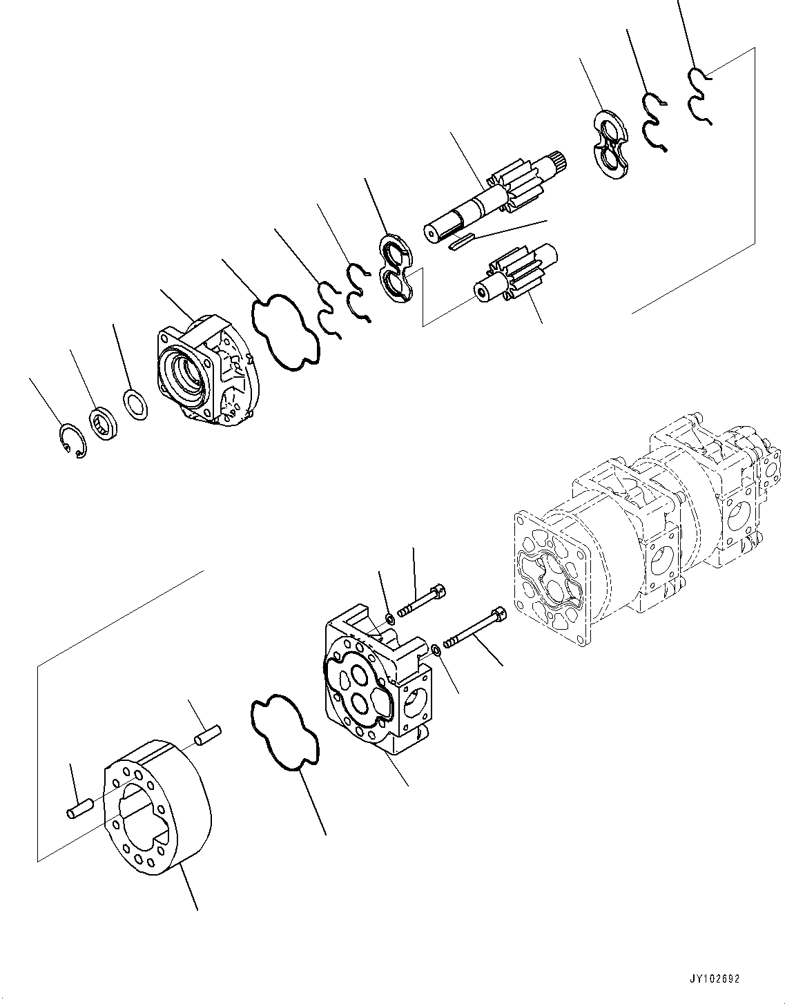 Pump Assembly, Gear (SAL 250 + 250 + 140 + 12) 705-55-46000 KOMATSU