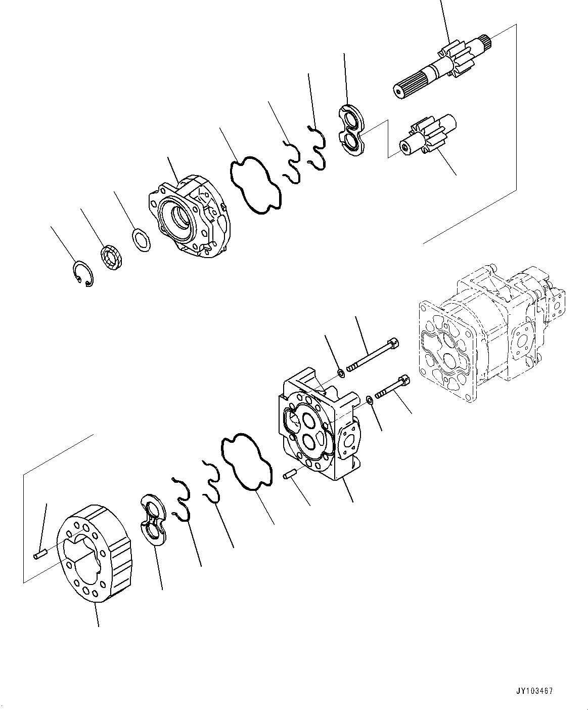 Pump Assembly, Gear (SAR (4) 180 + 180 + (2) 32) 705-56-46040 KOMATSU