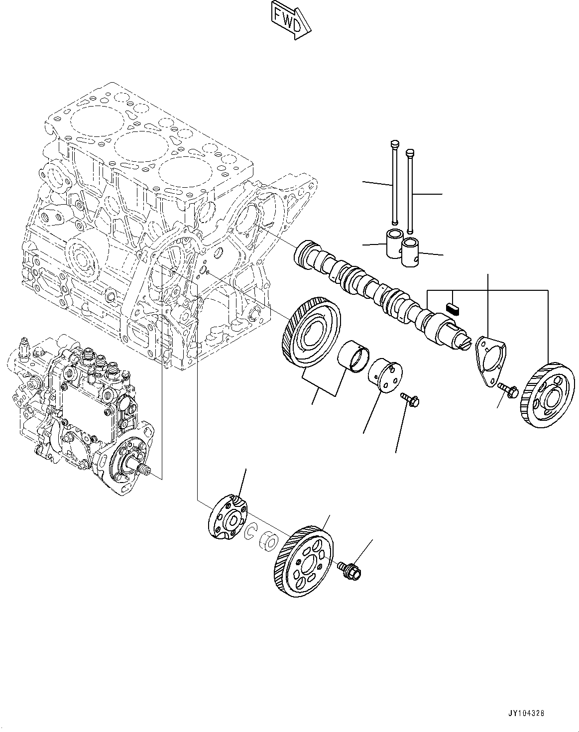 CAMSHAFT, ASSEMBLY YM119717-14581 KOMATSU