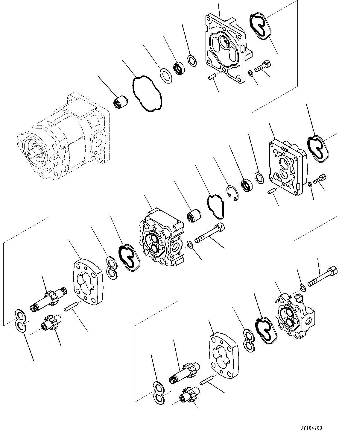 Pump Assembly, Gear (SBR (1) 8 A3SSR) 705-41-05960 KOMATSU