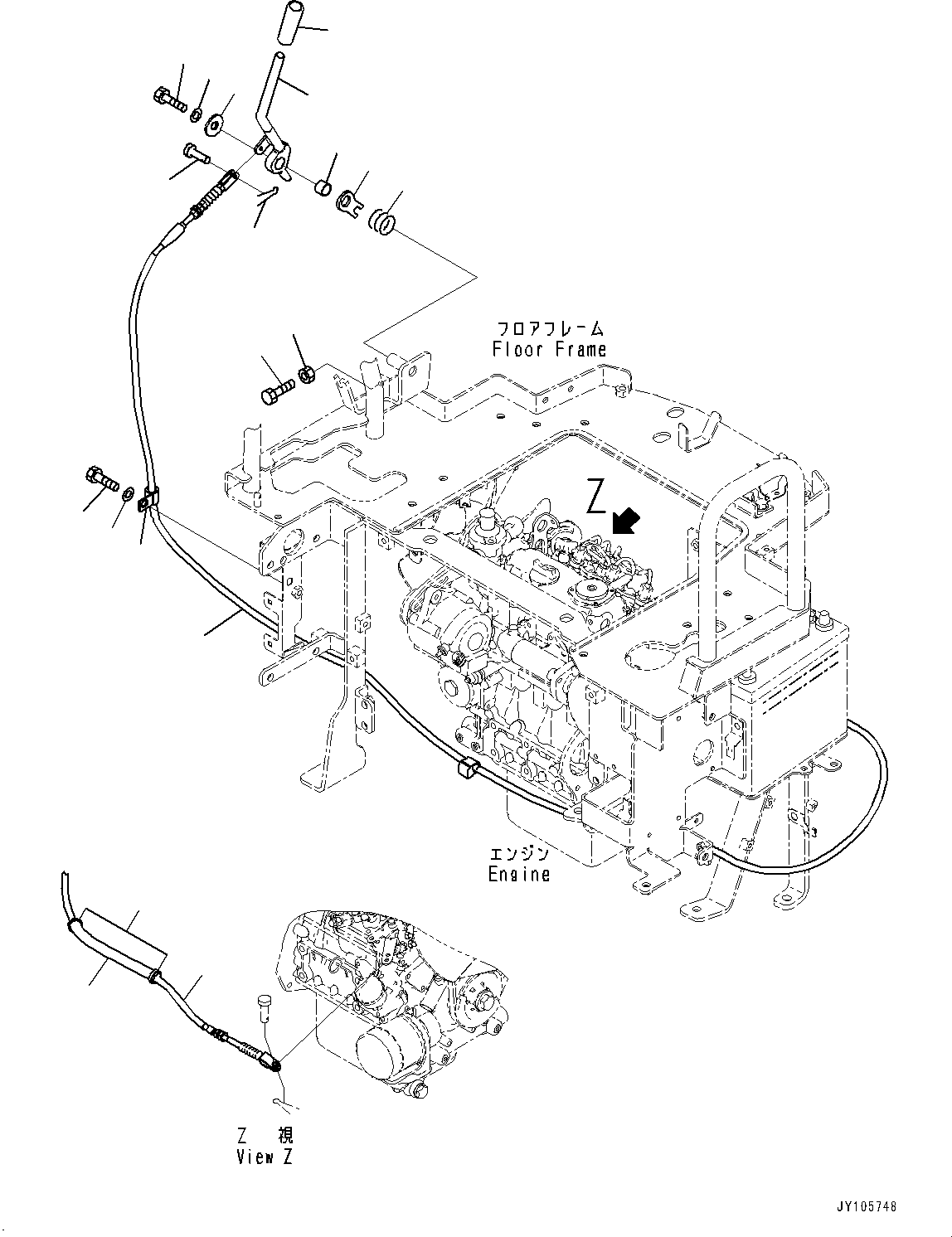 Кабель 22J-43-55140 KOMATSU