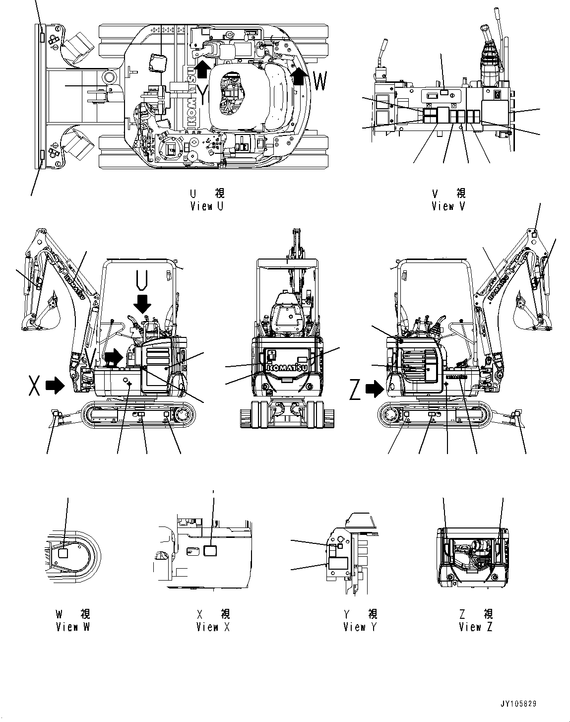 LUBRICATING CHART 22J-98-58110 KOMATSU