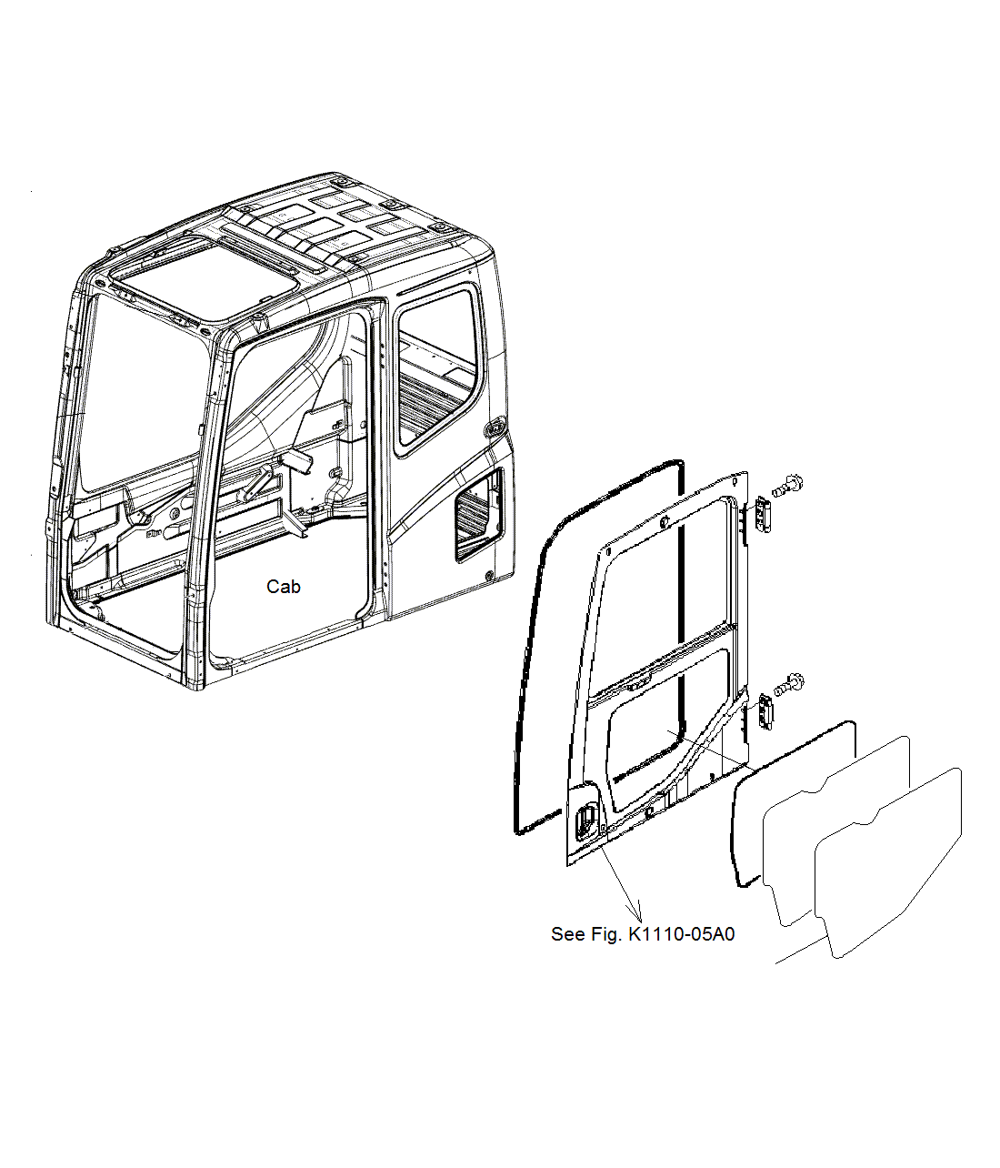 GLASS (SIDE) 203-98-J1110 KOMATSU