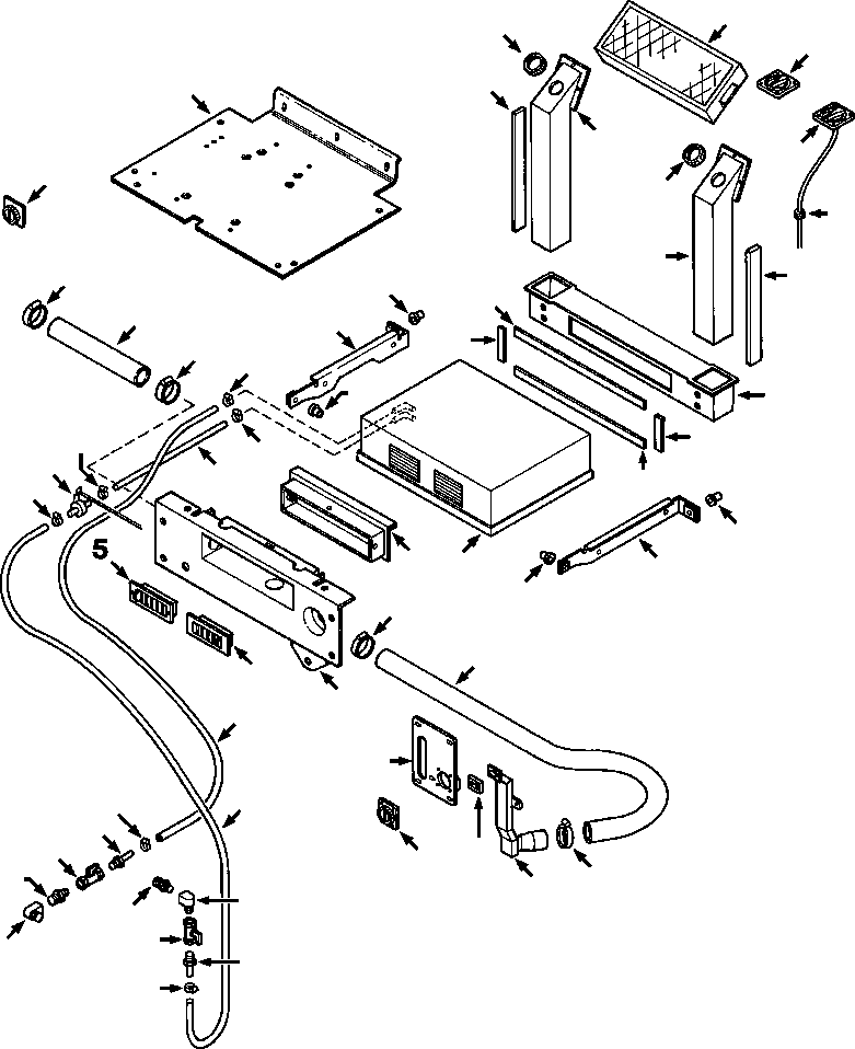 CAB HEATER AND CONNECTIONS 1304 496 H91 KOMATSU