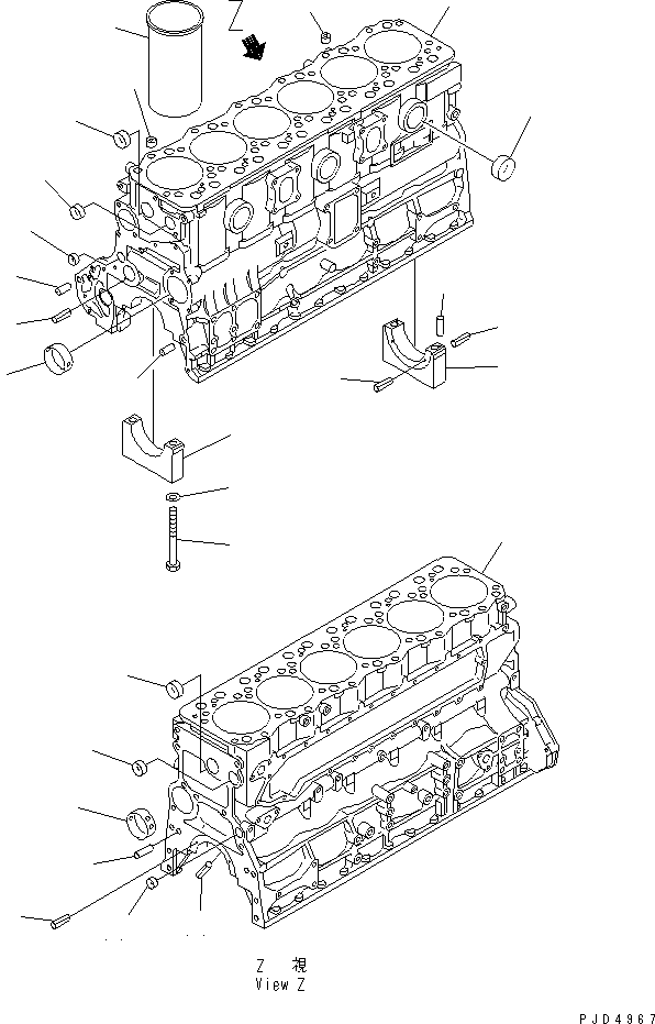 Блок цилиндров в сборе 6221-23-1400 KOMATSU