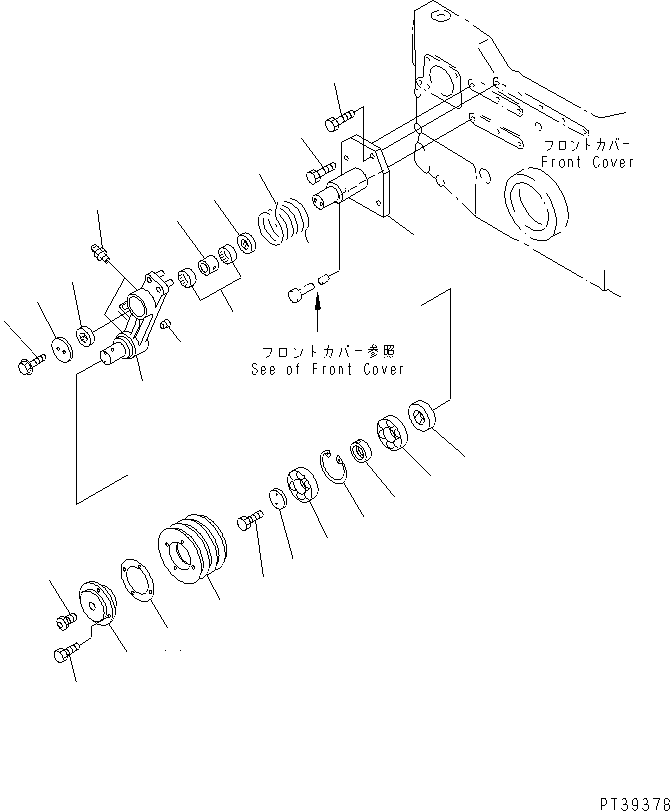 TENSION PULLEY A. 6215-61-4801 KOMATSU