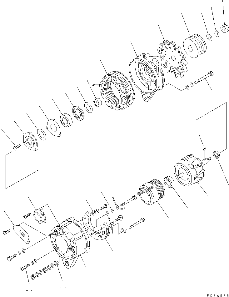 ALTERNATOR A. (25A),(WITH NON HARDENING PULLEY) 600-821-5660 KOMATSU