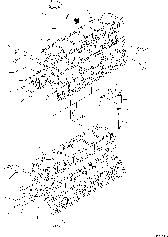 Блок цилиндров в сборе 6221-21-1101 KOMATSU
