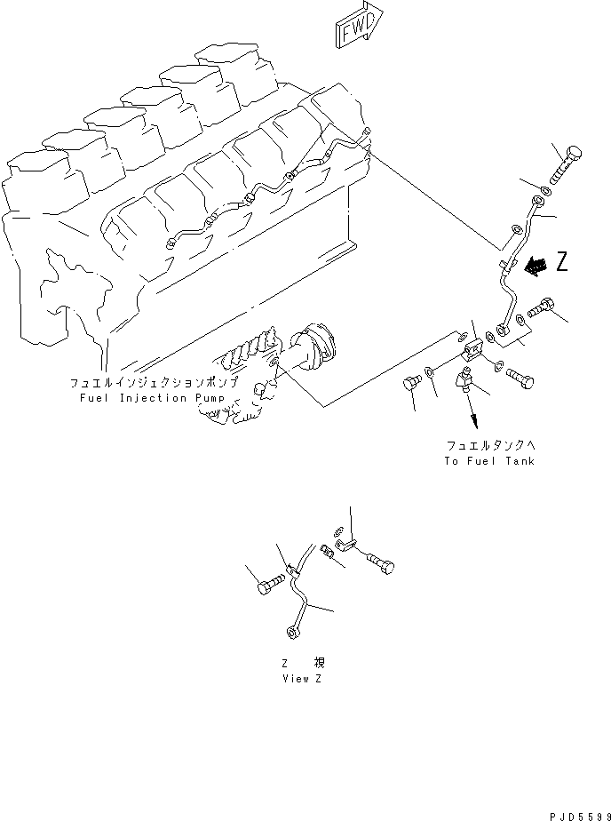 TUBE,FUEL RETURN 6215-71-5332 KOMATSU