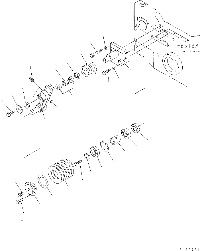 TENSION PULLEY A. 6215-61-3702 KOMATSU