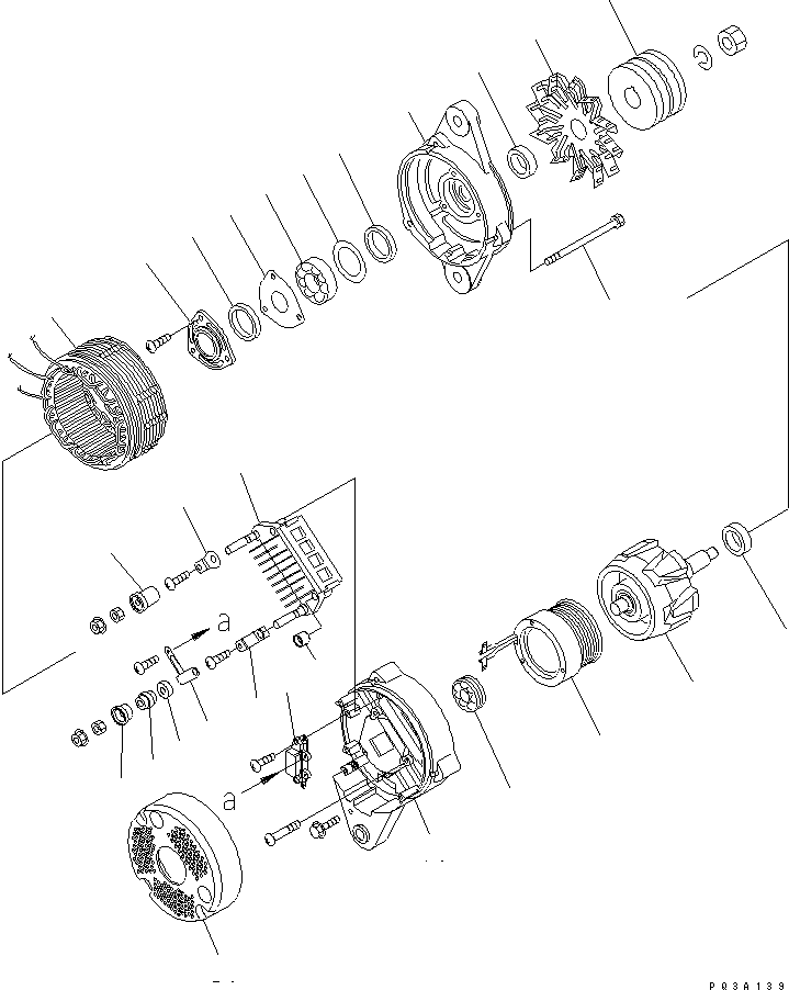 ALTERNATOR A. (35A) 600-825-3150 KOMATSU