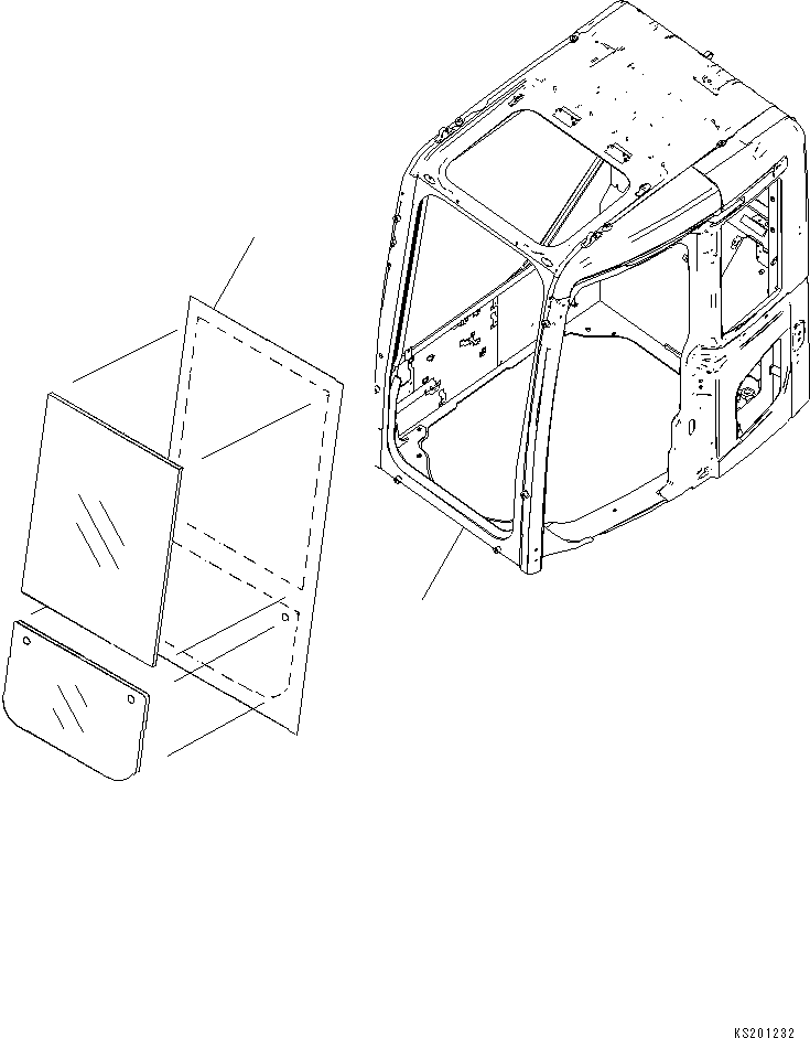 CAB ASSEMBLY, (12V) (KOMTRAX) (22B-54-00881) KOMATSU