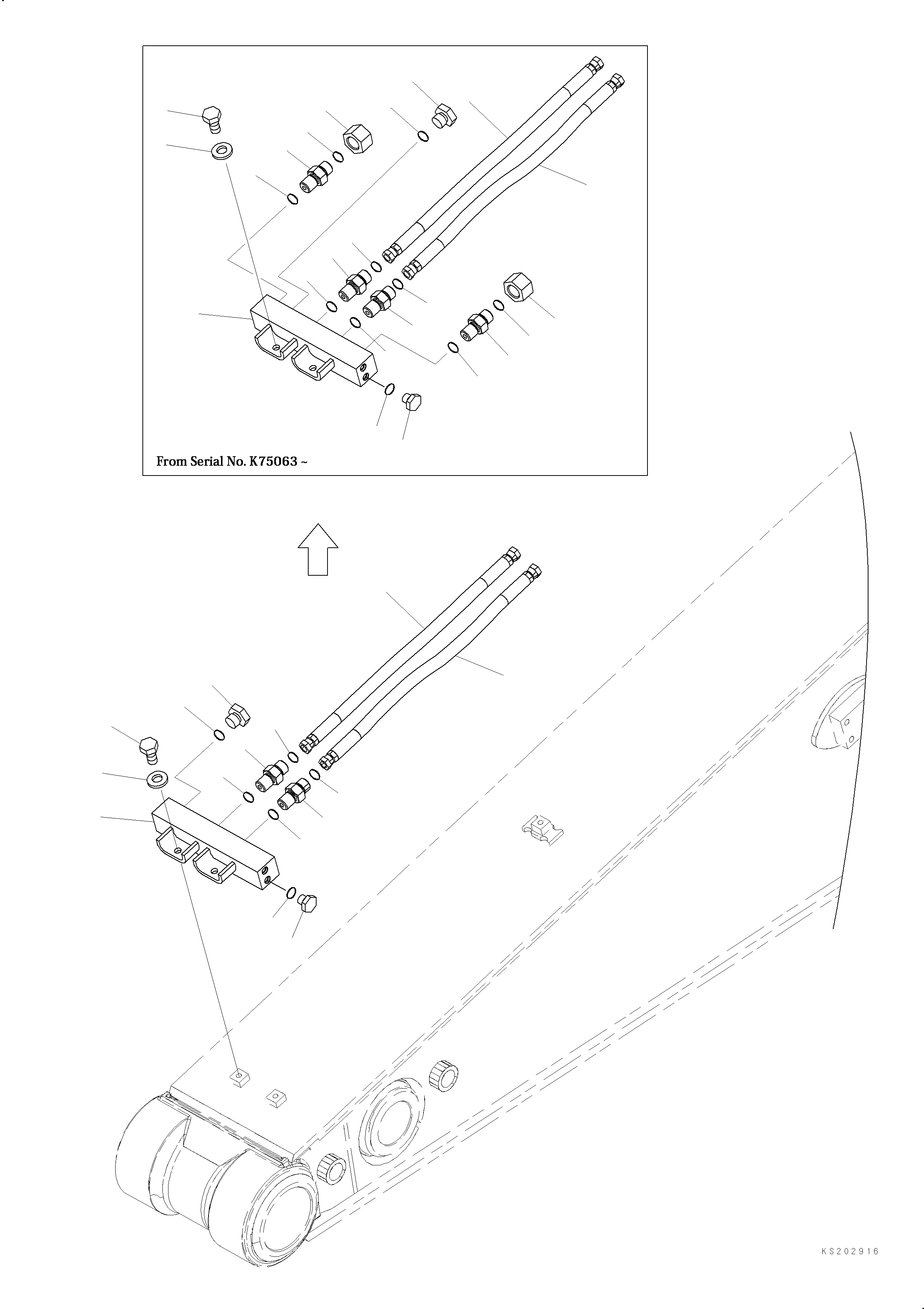 Шланг 2A7-70-K1130 KOMATSU