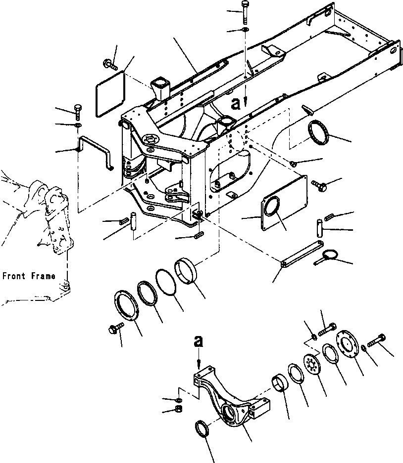 FRAME, REAR - WITH AUTO GREASE SYSTEM 424-S95-2550 KOMATSU