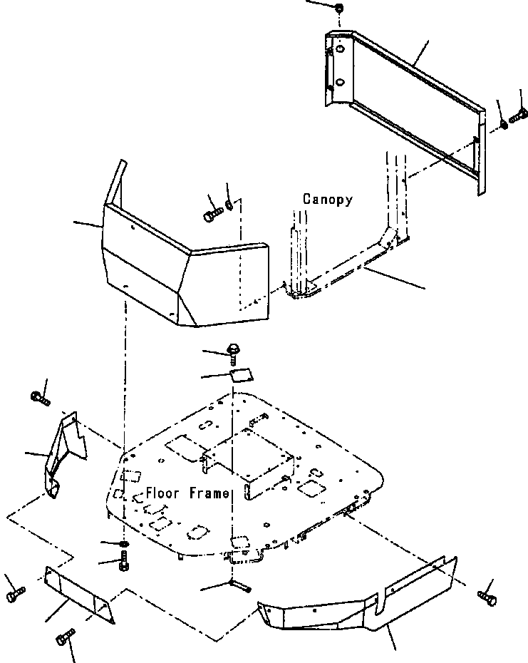 CANOPY ASSEMBLY, ROPS 419-921-A100 KOMATSU