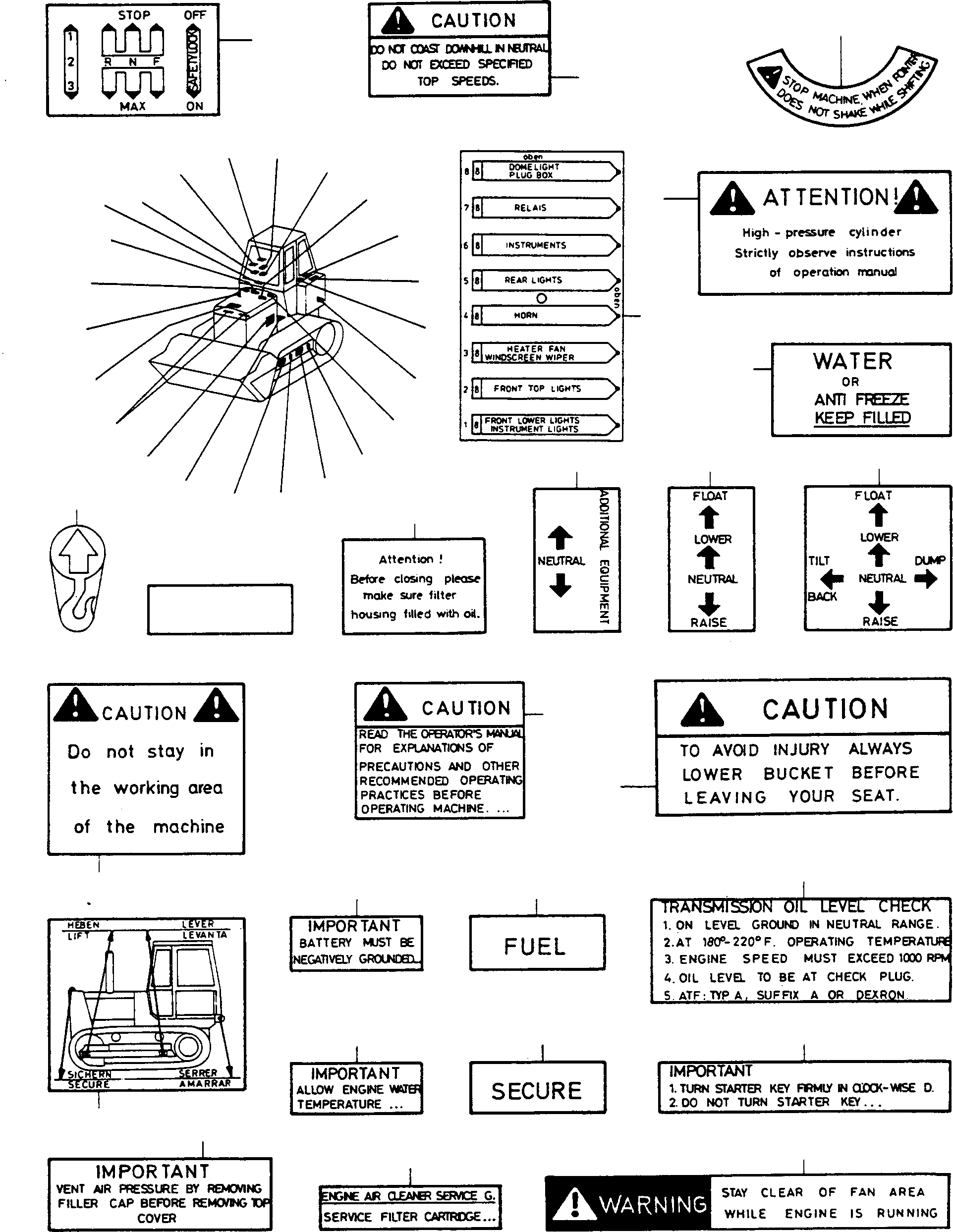 SWITCH DIAGRAM 2963947M1 KOMATSU