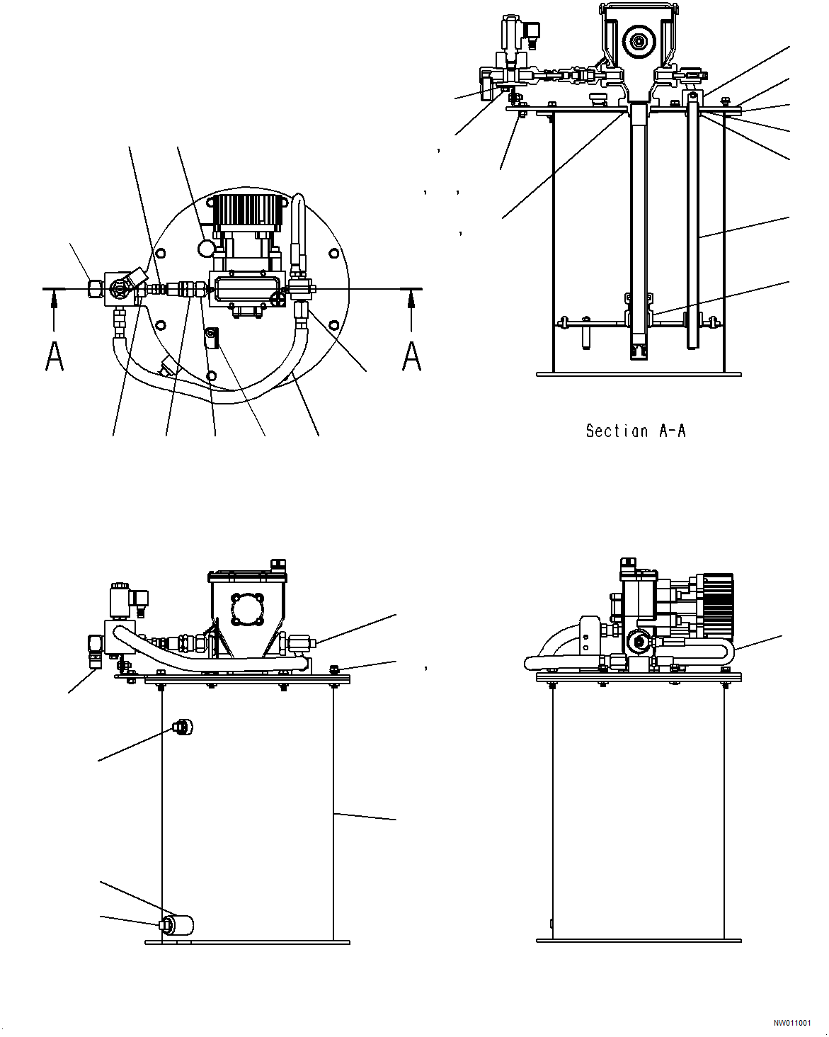 Lubrication A. 561-98-N1001 KOMATSU