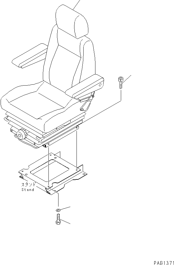 SEAT ASS'Y,(SEE FIG. Y1570-01A0) (207-57-61200) KOMATSU