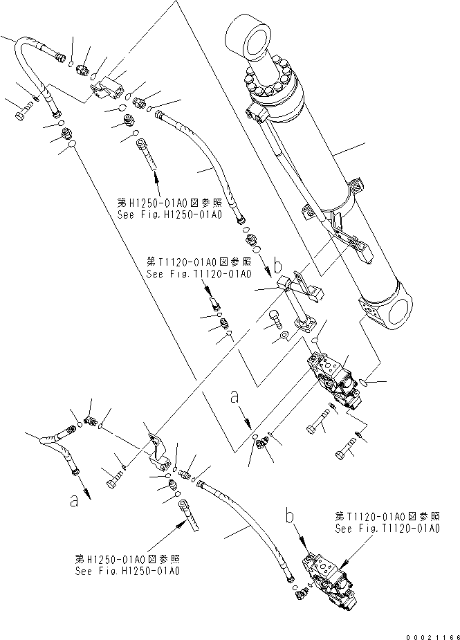 BOOM CYLINDER GROUP,R.H. (FINAL COATING) (\8\707-01-XT130) KOMATSU