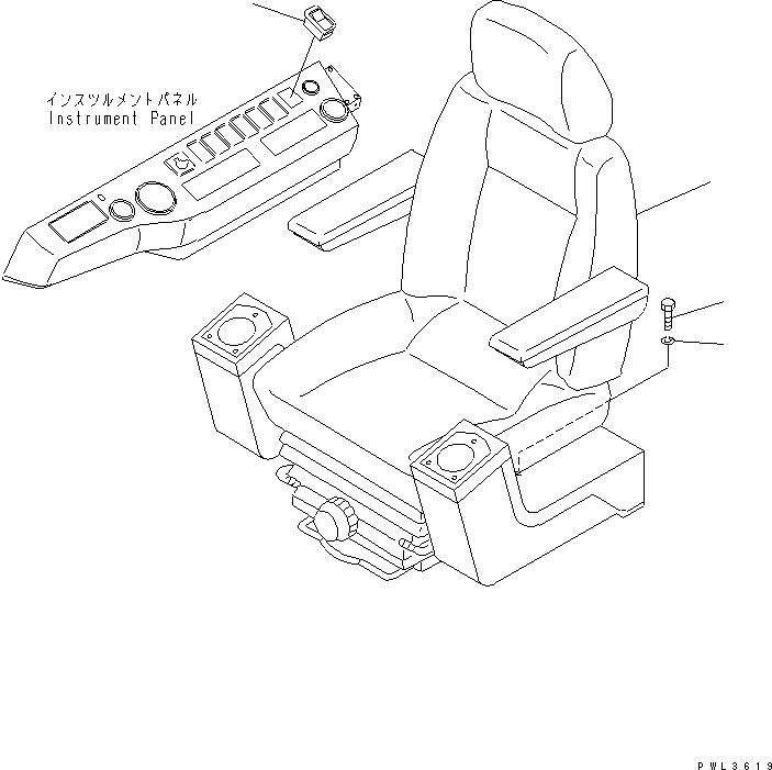 SEAT ASS'Y,(FOR HEATED SEAT) 21P-57-K1160 KOMATSU