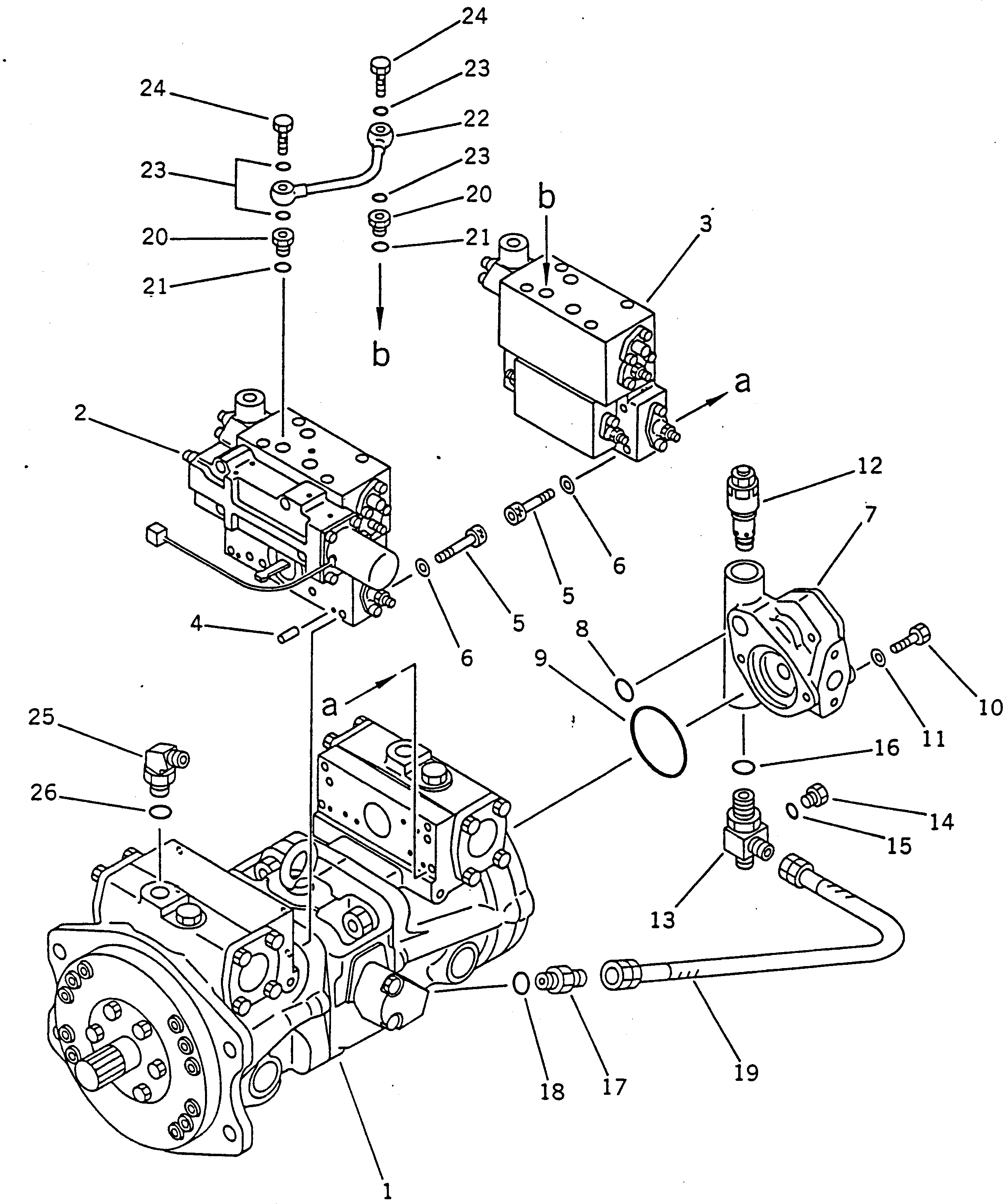 PUMP ASS'Y,HYDRAULIC (HPV55+55) 708-23-04013 KOMATSU