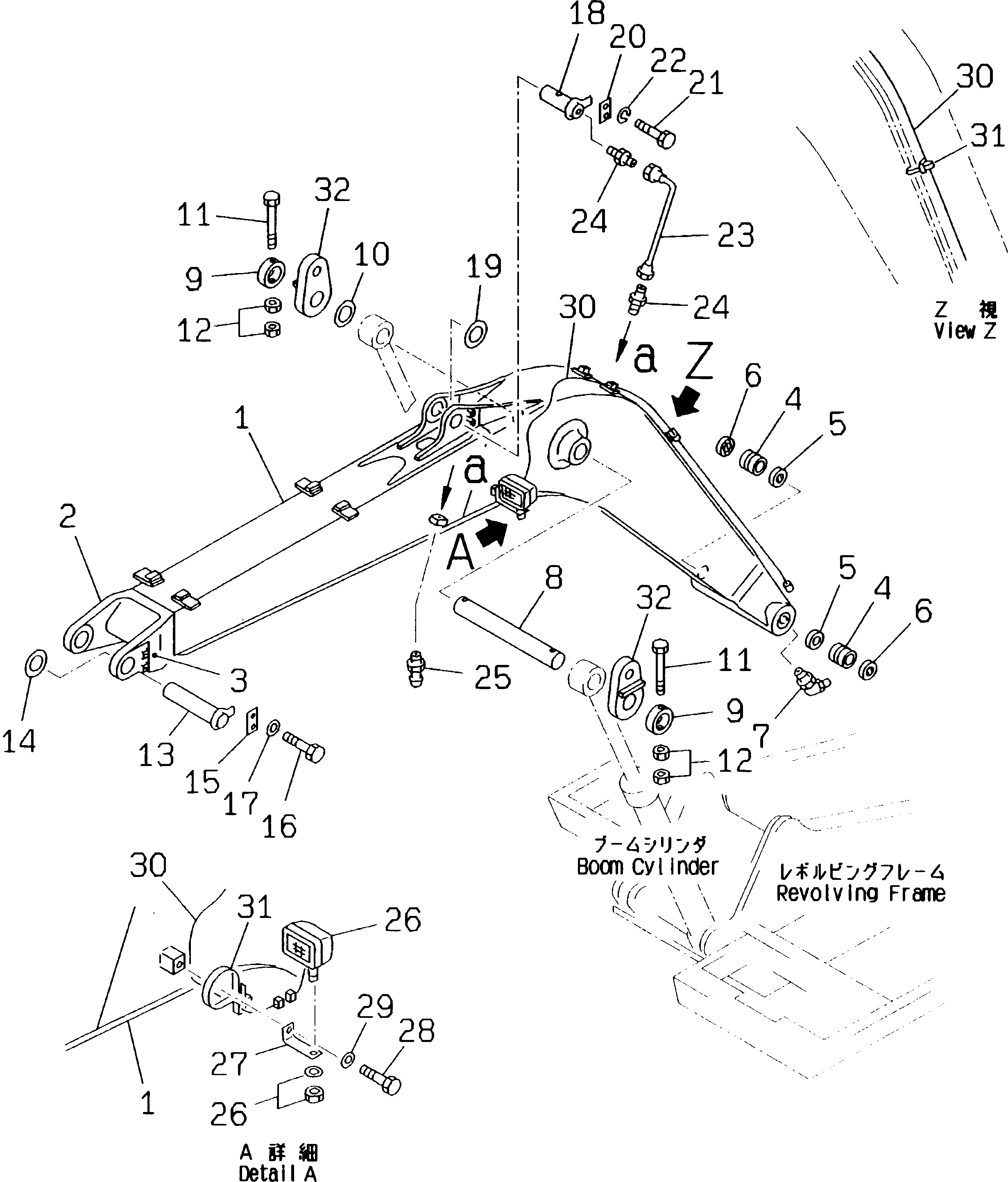 BOOM ASS'Y,(FOR OVER LOAD WARNING DEVICE) 203-70-00490 KOMATSU