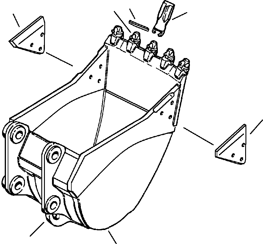 BUCKET WITH SUPER V TEETH, WITH WEAR BUSHINGS 20Y-70-A3F40 KOMATSU