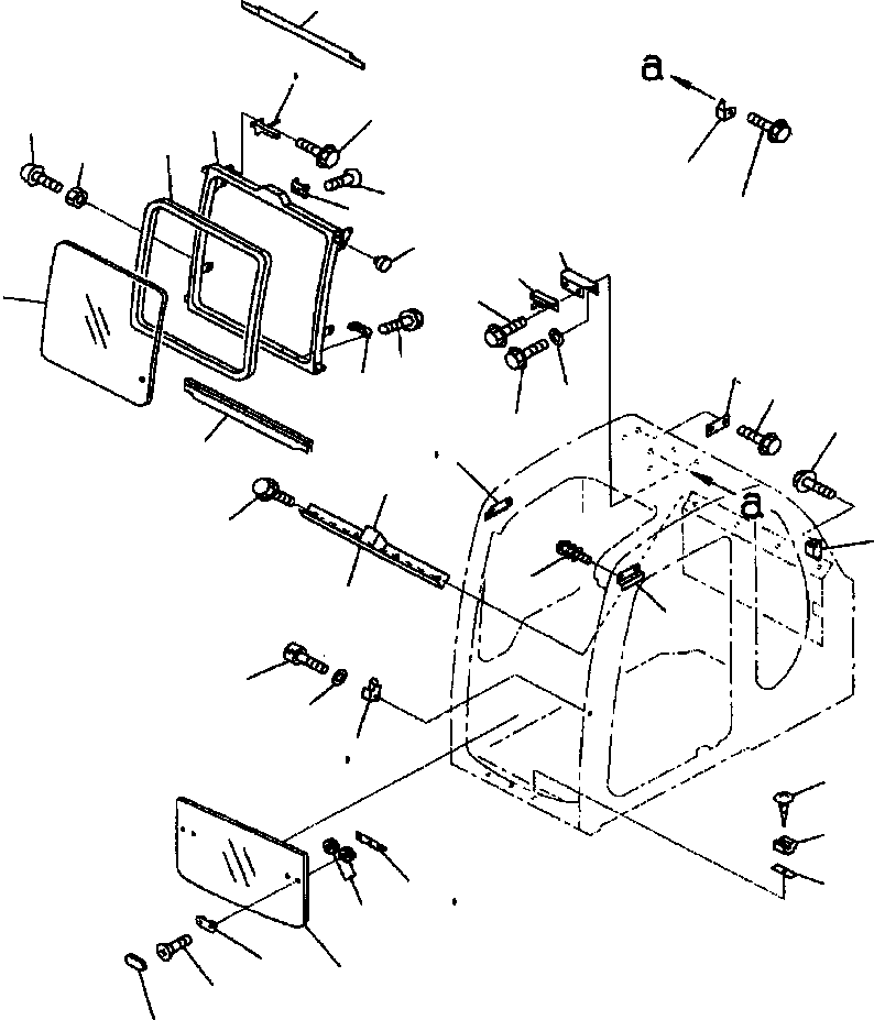 Переднее окно в сборе 201-54-73802 KOMATSU