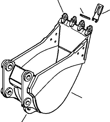 BUCKET WITH SUPER V TEETH, WITH PLAY ADJUSTMENT 206-70-A3G10 KOMATSU