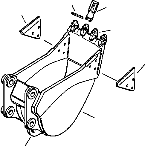 BUCKET WITH SUPER V TEETH, WITH PLAY ADJUSTMENT 206-70-A3H30 KOMATSU