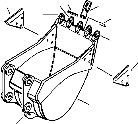 BUCKET WITH VERTILOCK TEETH, HDP ESCO 206-70-A1241 KOMATSU