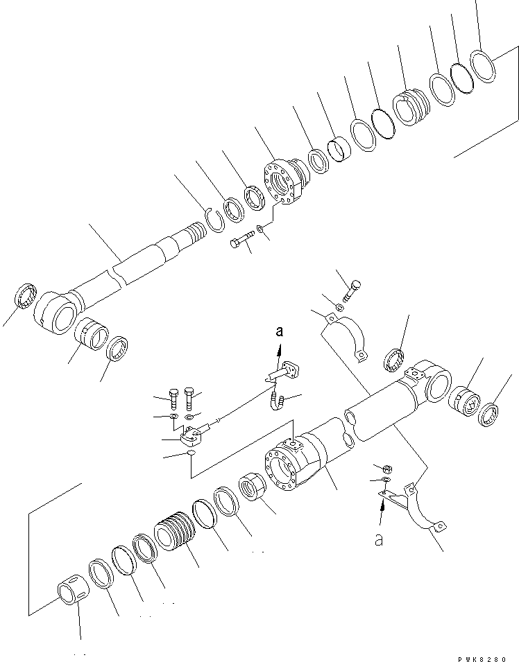 CYLINDER ASS'Y,(L.H.) 206-63-K1241 KOMATSU