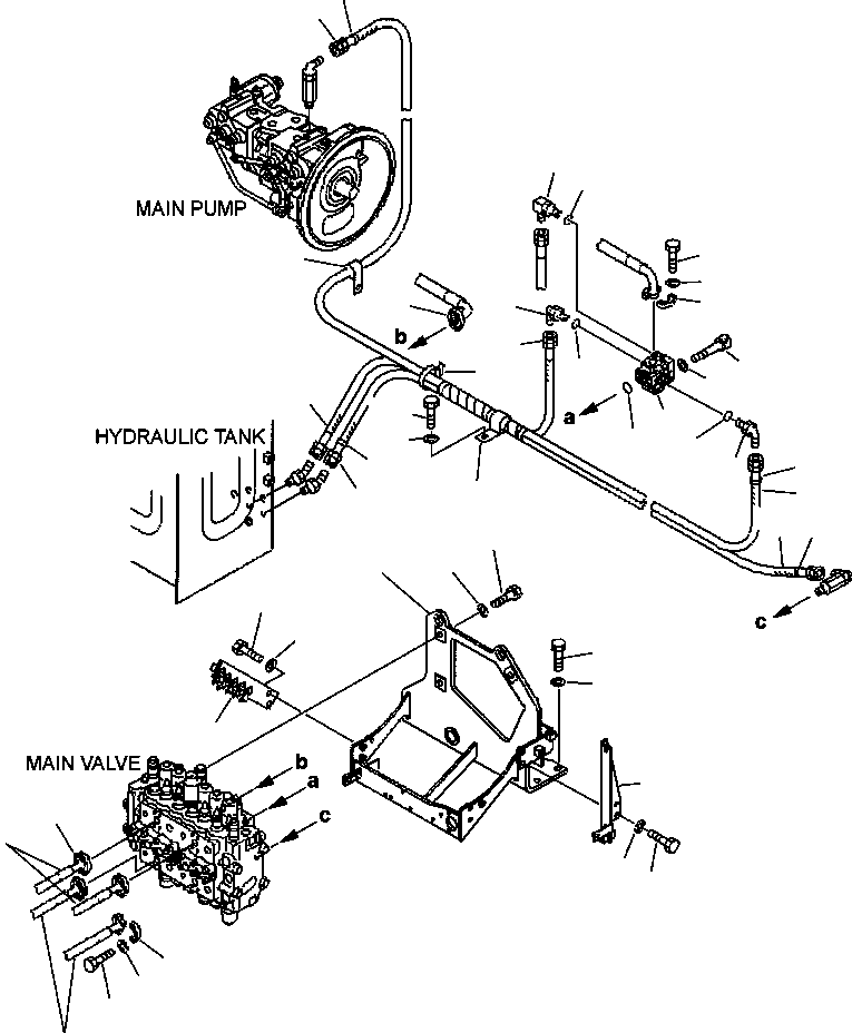 BRACKET, MAIN CONTROL VALVE 20Y-62-A1340 KOMATSU