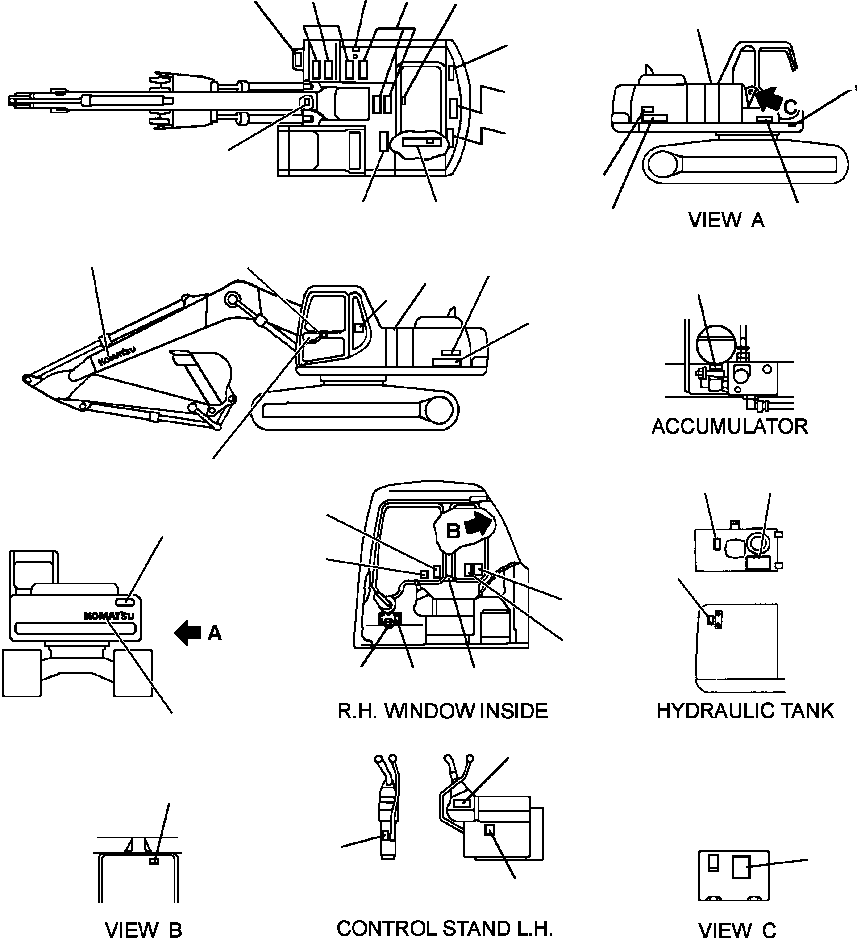 PLATE, LIFT CHART 206-00-A1930 KOMATSU