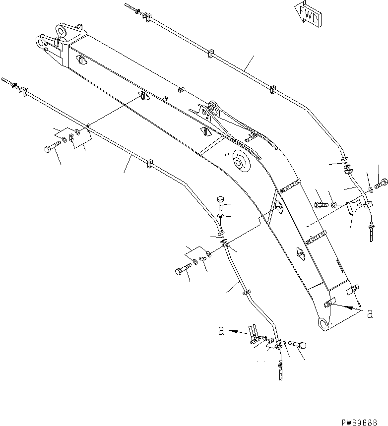 Трубка левая 206-970-K350 KOMATSU