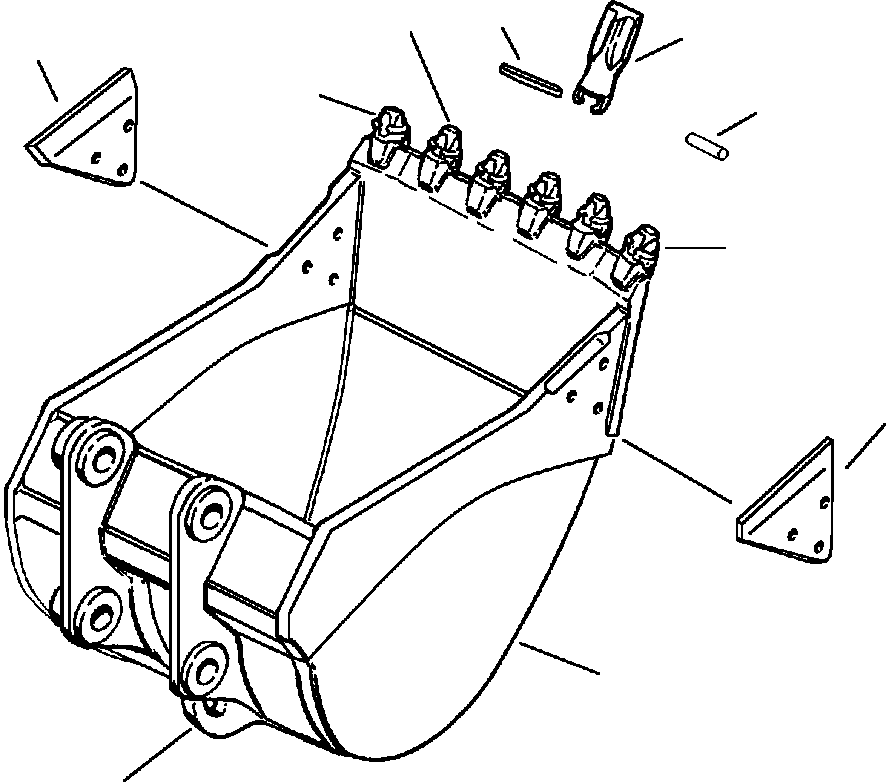 BUCKET, ESCO - HDP - 2.50 CU. YD 207-70-AX250 KOMATSU