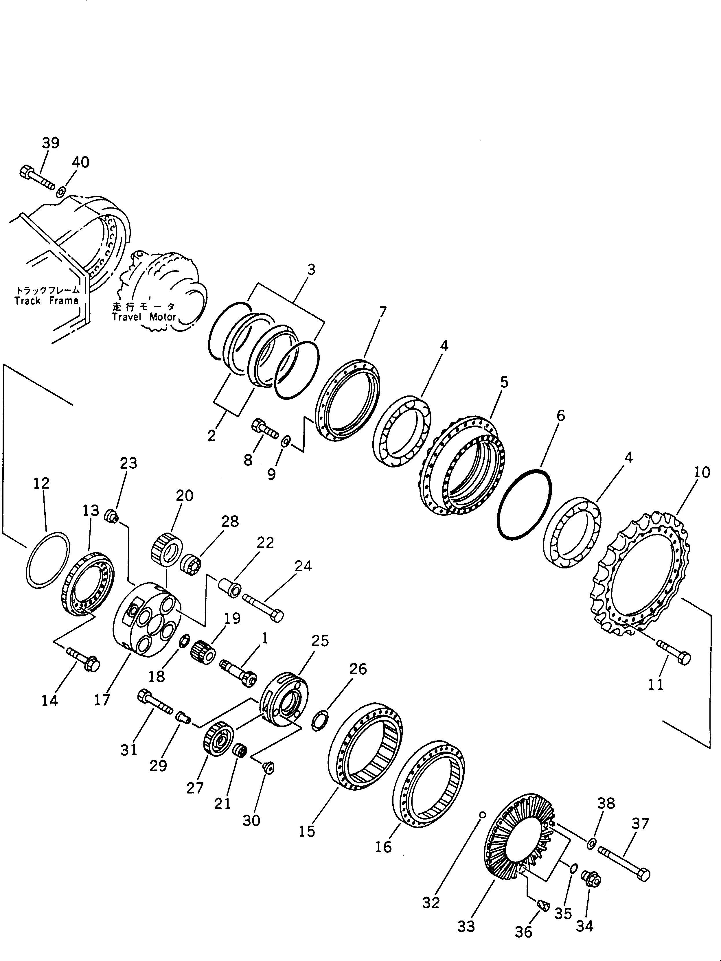 бортовой редуктор в сборе \0\208-27-00102 KOMATSU