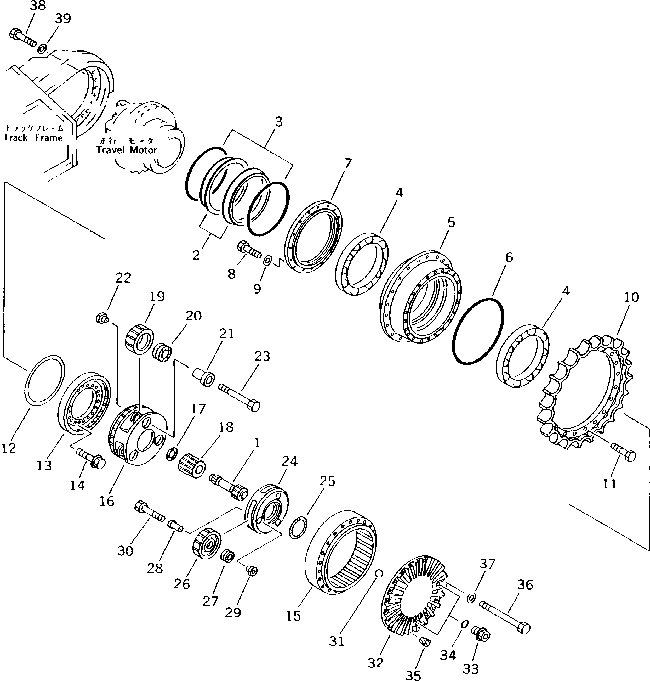 Бортовой редуктор в сборе 207-27-00103 KOMATSU