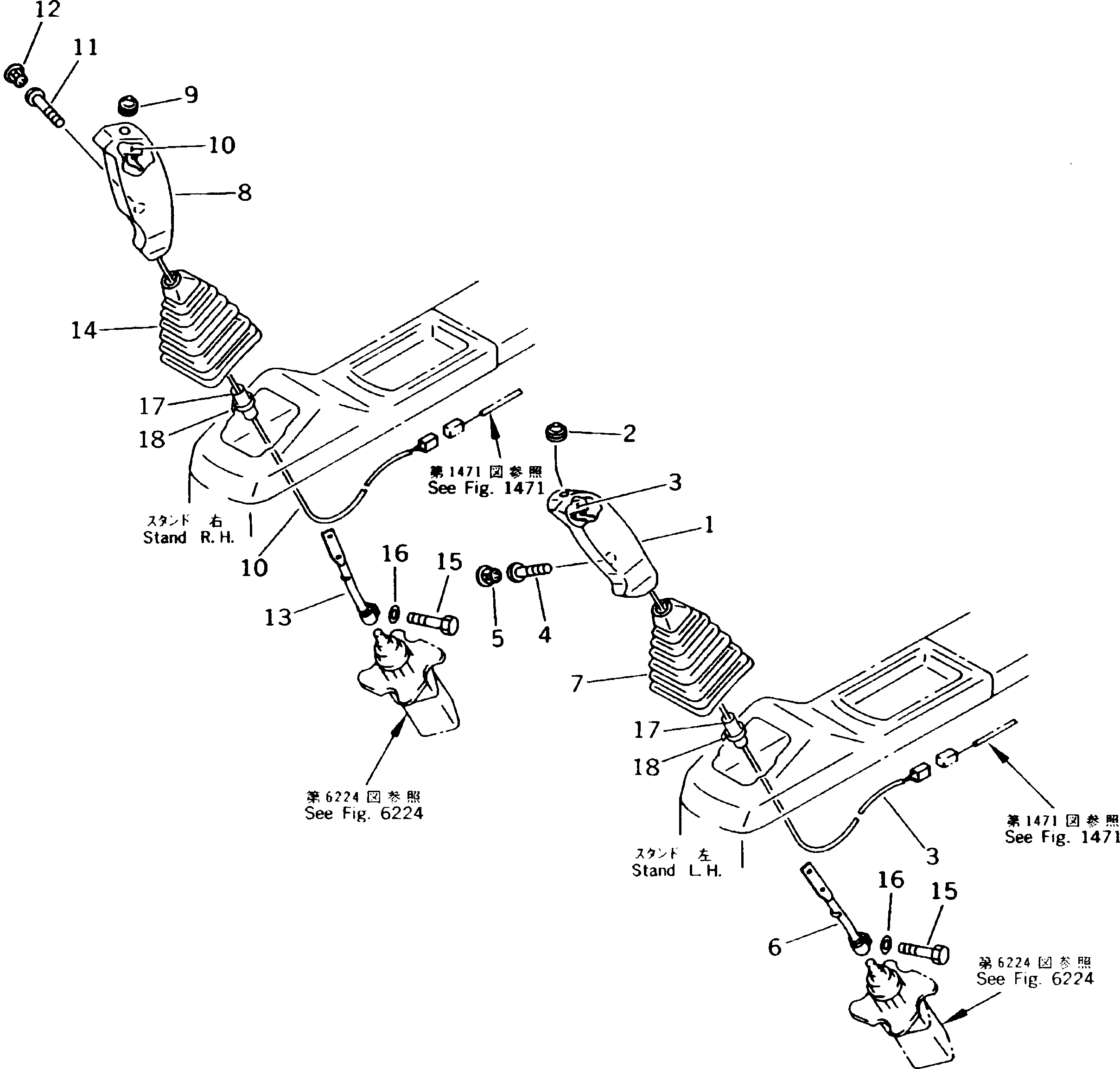 LEVER ASS'Y,R.H. 207-43-51170 KOMATSU