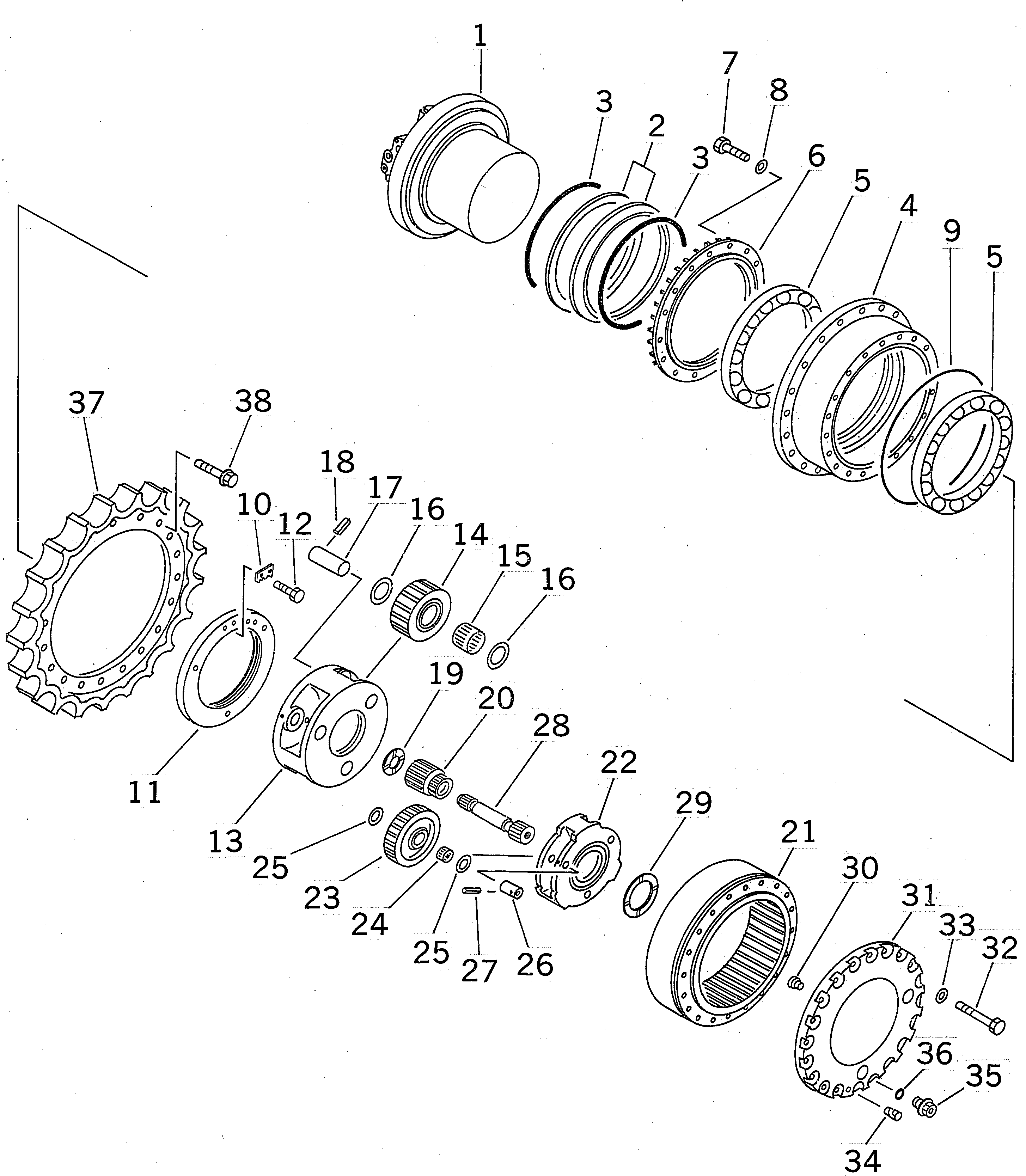 Бортовой редуктор в сборе 207-27-00150 KOMATSU