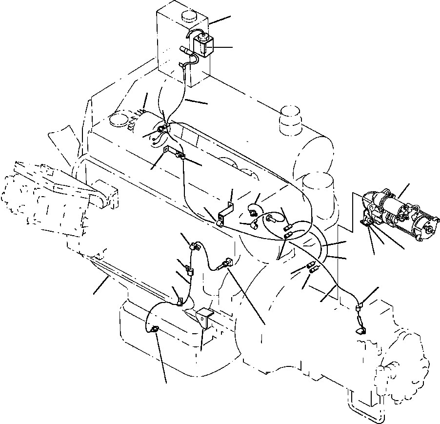 HARNESS, WIRING (TO ALTERNATOR, CRANKING MOTOR 208-06-58142 KOMATSU
