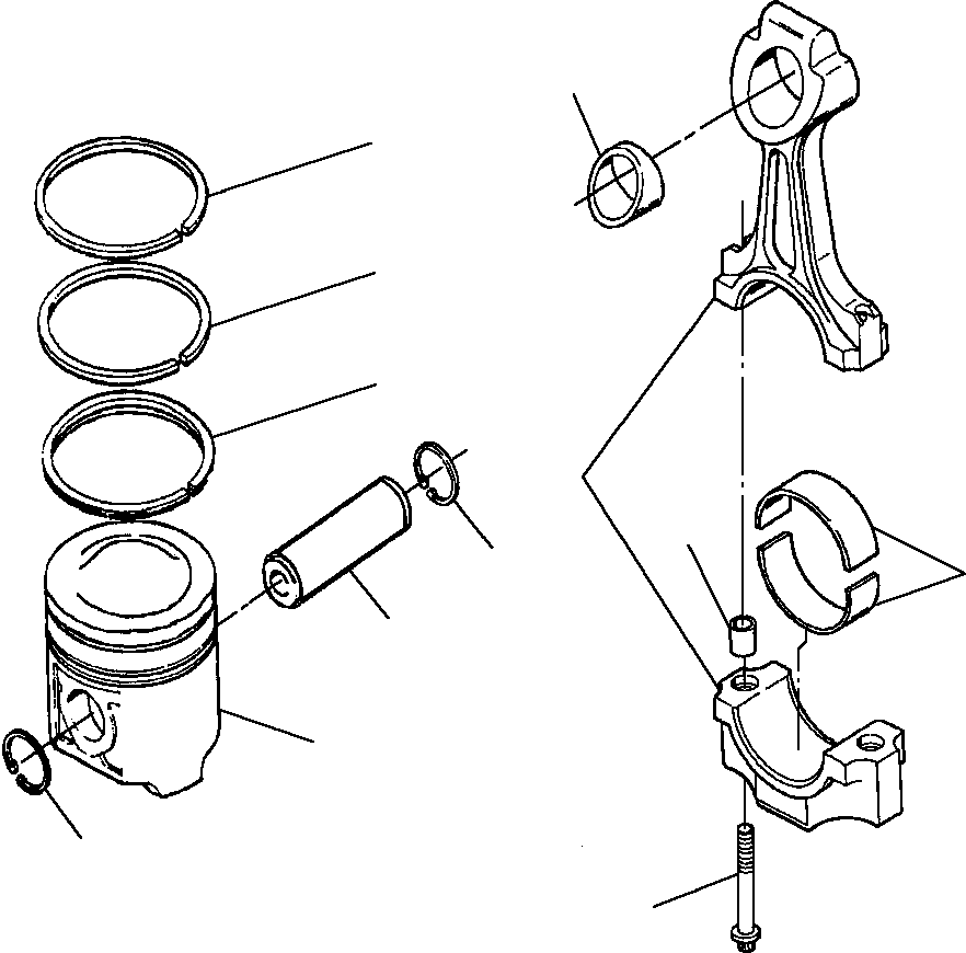 ROD ASSEMBLY, CONNECTING 1280 654 H92 KOMATSU