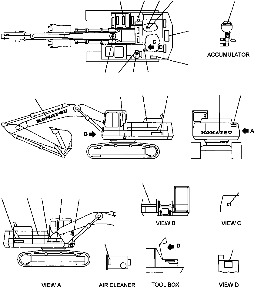 PLATE,LUBRICATION CHART 208-00-51182 KOMATSU