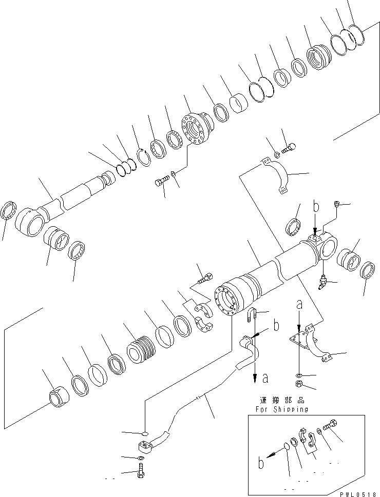 BOOM CYLINDER ASS'Y,L.H. (\8\208-63-K2301) KOMATSU