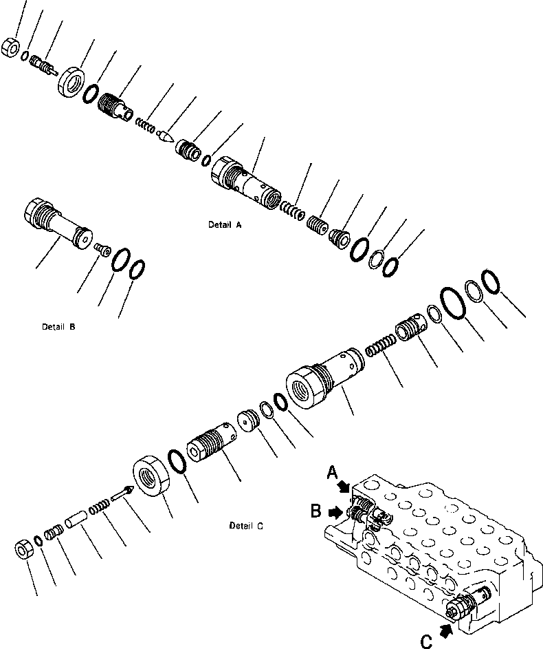 Клапан в сборе, предохранительный 709-10-55101 KOMATSU