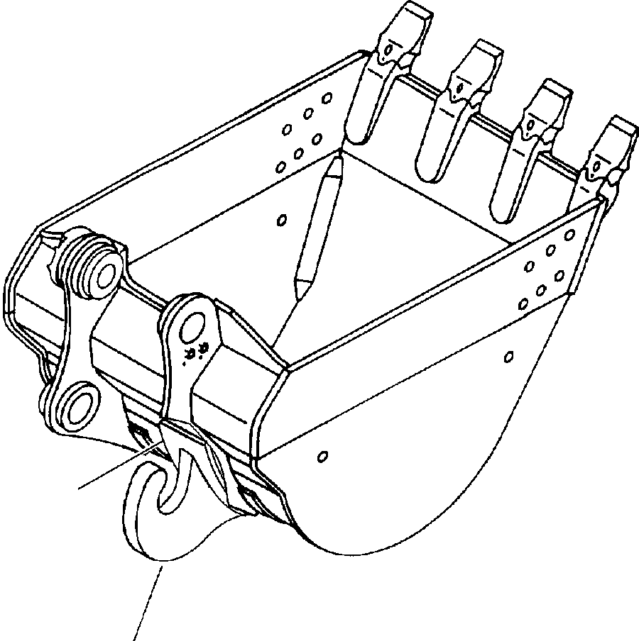 BUCKET, 2.8M3 - WITH HOOK 209-70-54440 KOMATSU