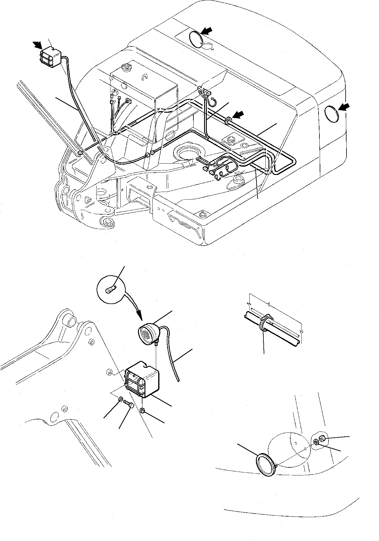 WIRING HARNESS, WORK LIGHT 22E-06-11430 KOMATSU