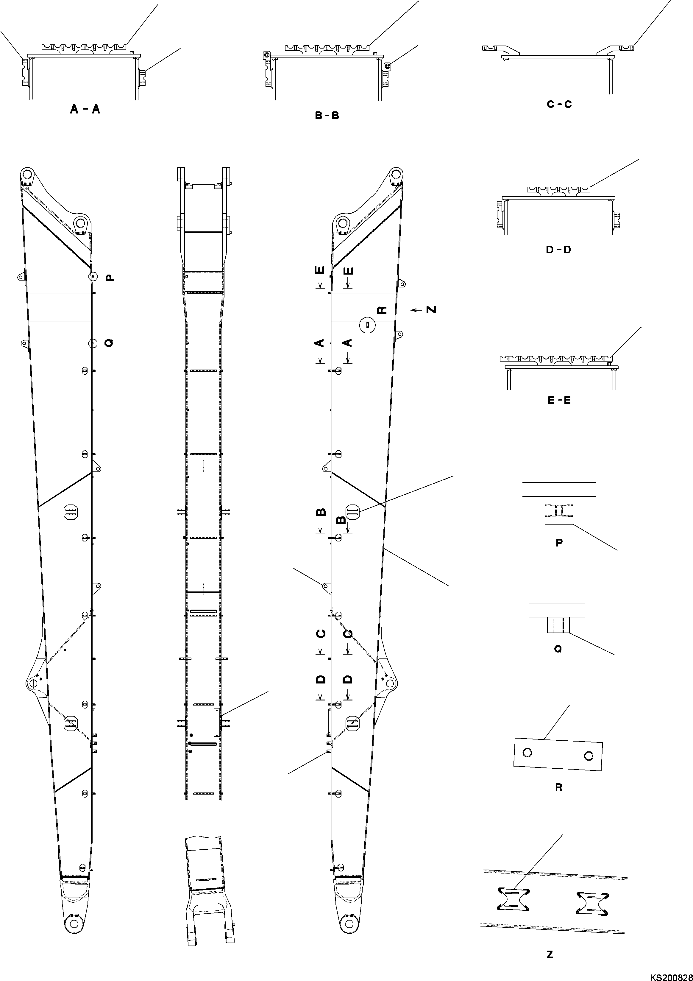 FRONT BOOM 209-70-KD730 KOMATSU
