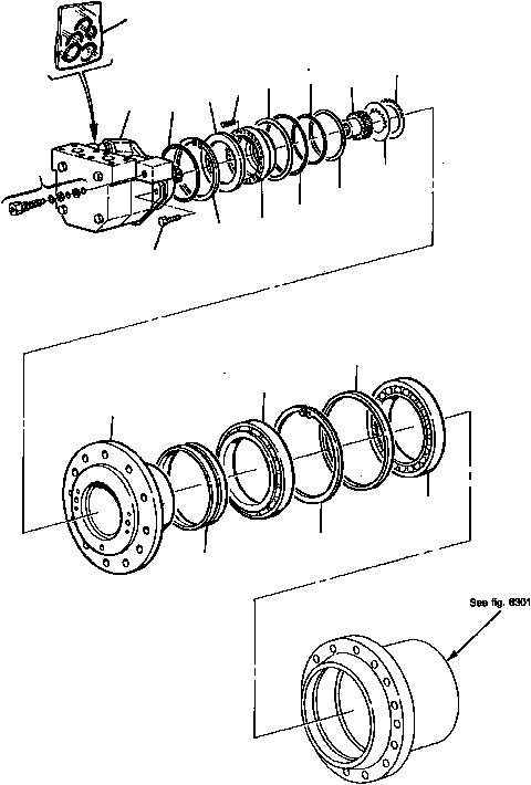 TRAVEL MOTOR, ASS'Y 21D-60-15400 KOMATSU